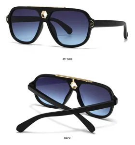 Retro Pilot Sonnenbrille für Damen und Herren, stilvolle Farbverlaufgläser, UV-Schutz.
