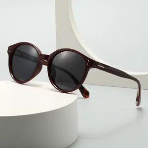 Lunettes de Soleil Polarisées Rondes Vintage Unisexe Protection UV400 Verre TAC Monture Plastique Lunettes Retro Pour Conduite Plein Air Mode