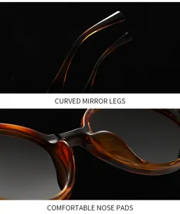Gros plan des lunettes de soleil polarisées avec branches incurvées et plaquettes confortables.