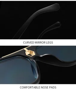 Moderne Retro-Sonnenbrille mit geschwungenen Bügeln und bequemen Nasenkissen für Alltag.