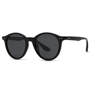 Lunettes de soleil polarisées rondes noires classiques pour hommes et femmes UV400 de conduite