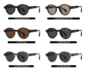 Lunettes de soleil polarisées rondes classiques pour hommes et femmes avec plusieurs coloris.