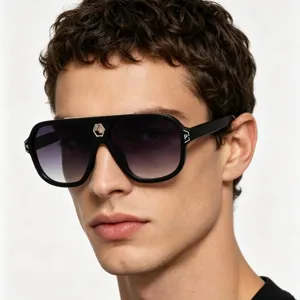 Retro Moderne Oversized Vollrand Sonnenbrille Für Herren Damen Doppelsteg Quadratisch Hohles Sechseck Metall Detail Kunststoffrahmen Verlaufsgläser Schutzbrille