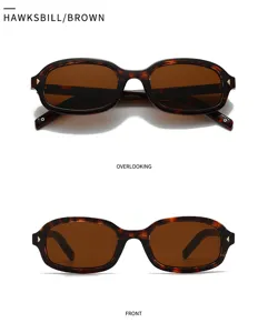 Gafas de sol vintage cuadradas carey con lentes marrones para estilo diario chic.