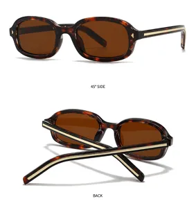 Gafas de sol ovaladas retro vintage para mujer, montura pequeña elegante con protección UV.