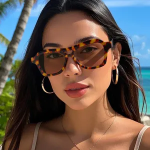 Lunettes de Soleil Aviateur Vintage pour Femmes Hommes Plastique Double Pont Pilot Lunettes de Soleil Protection UV400 Mode Quotidien Conduite Extérieur