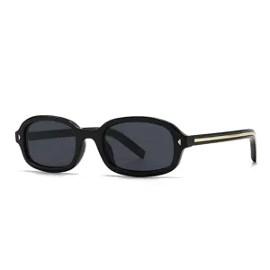 Gafas de sol retro cuadradas negras clásicas con alta protección UV para mujer