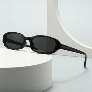 Vintage Schmale Rechteckige Sonnenbrille Herren Damen Minimalistisch Kleiner Rahmen UV400 Schutz Mode Vielseitige Brille