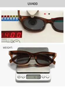 Retro bruine kattenoog zonnebril met UV400 bescherming en lichtgewicht montuur dames.