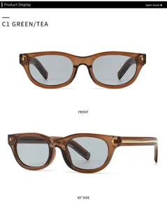 Retro bruine zonnebril voor dames, vintage dikke cat-eye zonnebril met UV-bescherming.