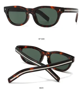 Retro dikke acetaat zonnebril voor dames en heren, klassieke stijl designer brillen.