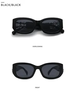 Barocke Mode Sonnenbrille für Damen, retro klobige schwarze Fassung Sonnenbrillen Street.
