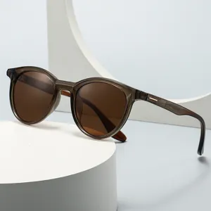 Unisex Retro Ronde Gepolariseerde Zonnebril UV400 Bescherming TAC Lenzen Kunststof Montuur Vintage Outdoor Zonnebril 7927