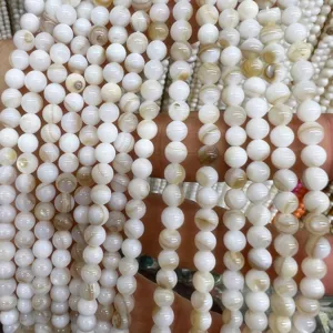 Natural freshwater shell round beads 3-6mm loose beads for DIY handmade jewelry necklace making