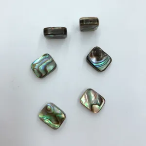 Natürlicher Abalone Muschel flach Rücken rechteckig Cabochon Edelstein Inlay Schmuck DIY Details.