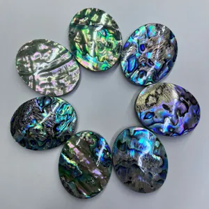 Pendentifs ovales en coquille d'ormeau naturelle, composants de bijoux en nacre colorée