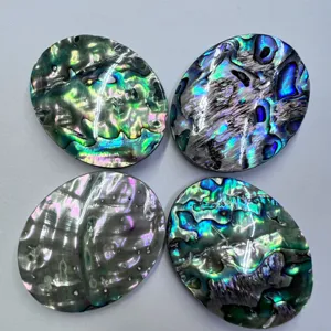 Tranches de pendentif ovale en coquille d'ormeau 40x50mm coquillage coloré pour bijoux DIY
