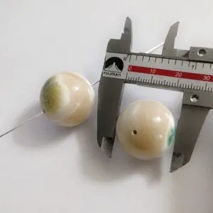 Green striped shell round loose beads 20-23mm DIY jewelry making accessories natural pearl