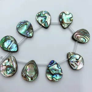 Seeohren Muschel Tropfen Cabochon Patch, bunte schillernde Farben fur DIY Schmuckherstellung.