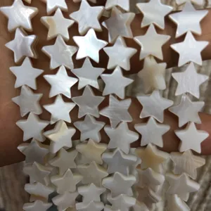 Star shape shell loose beads detail view, perfect for DIY jewelry making and craft accessories.