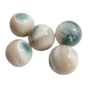 Philippine natural green pattern shell round beads, large 20-23mm loose for DIY jewelry.