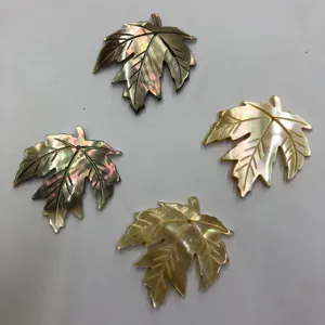 Natural Seashell Carved Leaf Pendant DIY Jewelry Accessories Shell Leaf Charms For Necklace Earring Handcraft Making