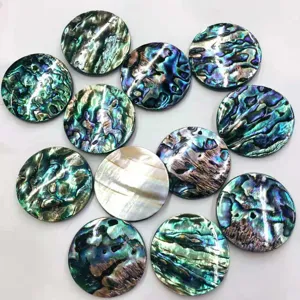New Zealand abalone shell round pendant DIY jewelry accessory 4cm single-sided sea shell.