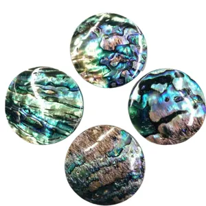 New Zealand abalone shell 4cm round pendant cabochon DIY jewelry making accessories main view.