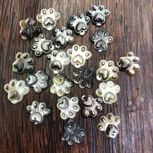Natural seashell paw pendant DIY jewelry making charms beads detail view showcase