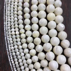 White mother of pearl shell beads strands for DIY handmade bracelet necklace jewelry making supplies
