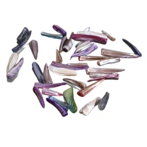 Natural Freshwater Shell Horn Pendants Irregular Dyed DIY Necklace Earring Phone Lanyard Jewelry Making Accessories