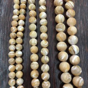 Natural seashell round beads strands for DIY handmade bracelet necklace jewelry making accessories.