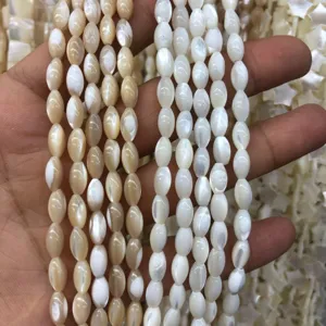 Natural shell beads oval pearl luster DIY handmade necklace bracelet jewelry making accessories