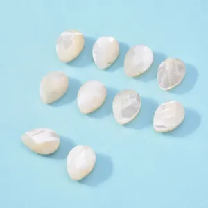 Faceted teardrop mother of pearl shell beads for DIY jewelry making necklace bracelet