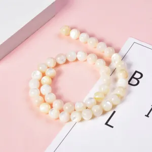 Natural White Mother of Pearl Shell Round Loose Beads For DIY Jewelry Making Necklace Bracelet Accessories