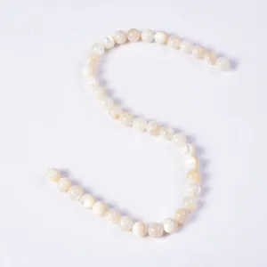 White mother of pearl round beads shell DIY jewelry making for bracelets and necklaces accessories