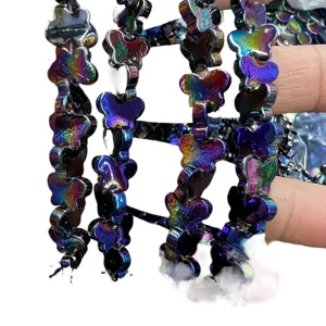 Colorful butterfly shaped beads for DIY handmade jewelry, stylish bracelet and necklace making accessories.