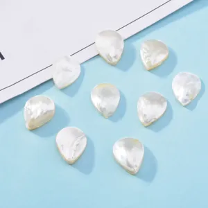 Mother of pearl shell beads waterdrop shape DIY jewelry making components detail view