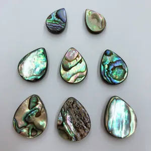 Detail für Abalone Muschel Tropfen Cabochon Inlay, wunderschöner natürlicher Perlmutt Glanz.