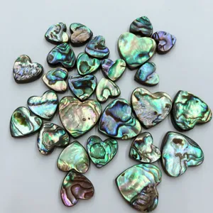 Abalone Muschel Herz Cabochons Flachruecken Perlmutt DIY Schmuck Herstellung Teile Zuege