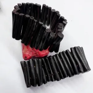 Natural Black Coral Statement Bracelet Wide Cuff Bangle Handmade Unisex Fashion Jewelry Gift Accessory