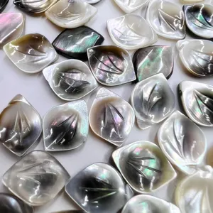 Breloques feuilles en coquillage sculpté 10x14mm nacre DIY fabrication de bijoux accessoires