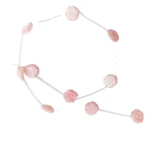 Pink Shell Carved Rose Flower Beads DIY Jewelry Making Bracelet Necklace Accessories