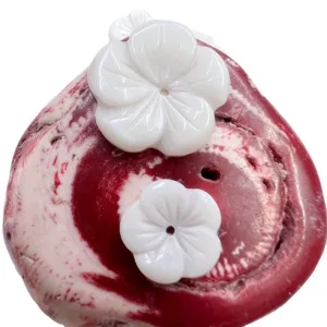 Natural freshwater shell carved flower beads for DIY jewelry accessories craft wholesale