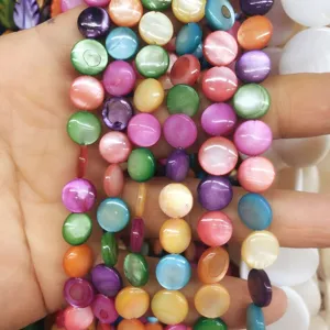 Colorful freshwater shell round beads 3-6mm loose beads for DIY jewelry making and crafts.
