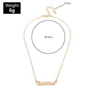 Goldene Sternbild Halskette mit Aquarius Anhänger, verstellbare Kette und leichtem Design.