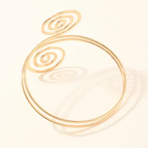 Gouden metalen spiraal armband bovenarm manchet geometrische open armband sieraden