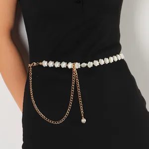 Vintage Legierung Meer Muschel Kettengürtel Für Damen Eleganz Mehrlagige Taille Kleid Gürtel Goldton Körperkette Schmuck Zubehör