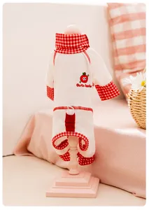 Cute red plaid dog jumpsuit breathable summer pet clothes with adjustable belly design for small dogs
