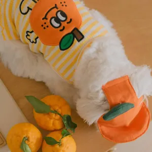 Lindo chaleco a rayas para perros pequeños y gatos, ropa de verano ligera para cachorros con naranja.